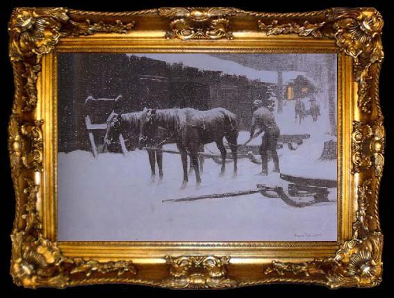 framed  Frederic Remington The End of the Day (mk43), ta009-2